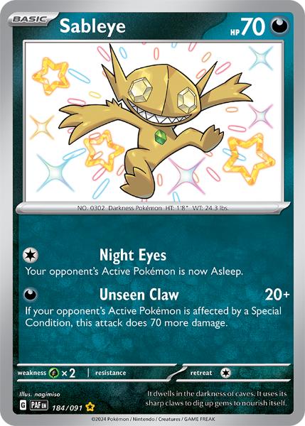 SV4.5 - Paldean Fates - 184/091 - Sableye - Shiny Rare