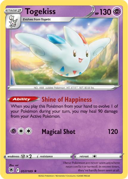 SWSH10 - Astral Radiance - 057/189 - Togekiss - Holo Rare Reverse