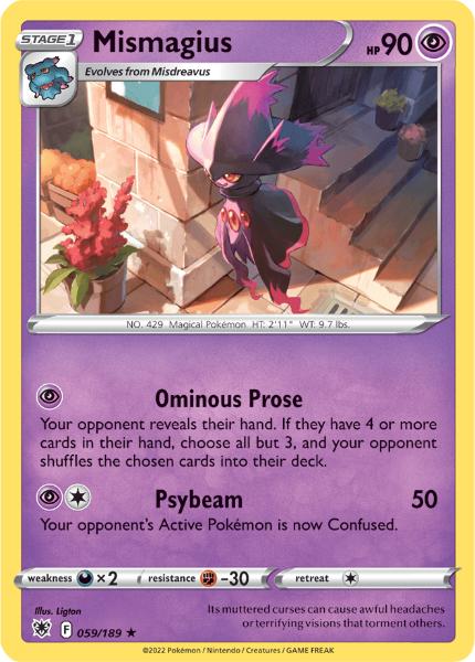 10 Oh 059 SWSH10 - Astral Radiance - 059/189 - Mismagius - Rare