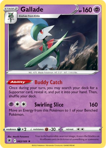 SWSH10 - Astral Radiance - 062/189 - Gallade - Holo Rare Reverse