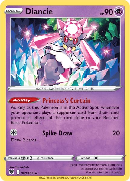 SWSH10 - Astral Radiance - 068/189 - Diancie - Holo Rare Reverse