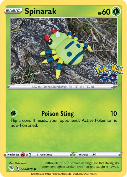 SWSH10.5 - Pokemon GO - 006/078 - Spinarak - Common Reverse