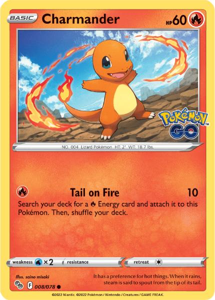 SWSH10.5 - Pokemon GO - 008/078 - Charmander - Common Reverse