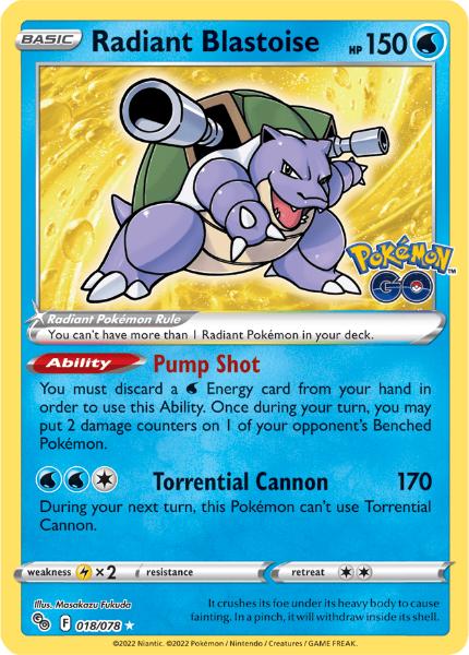 SWSH10.5 - Pokemon GO - 018/078 - Radiant Blastoise - Radiant Rare