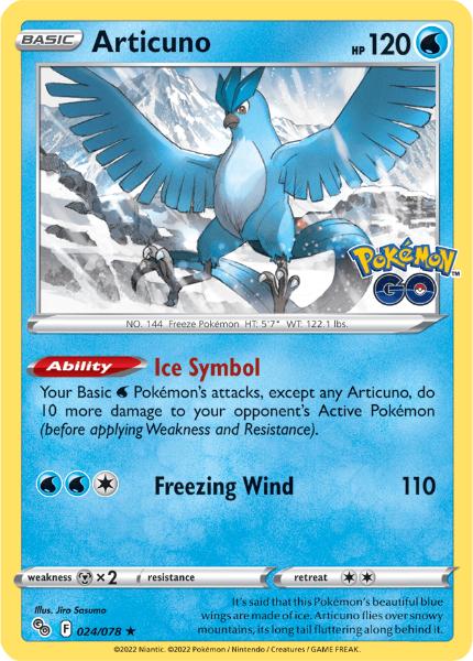 SWSH10.5 - Pokemon GO - 024/078 - Articuno - Holo Rare Reverse