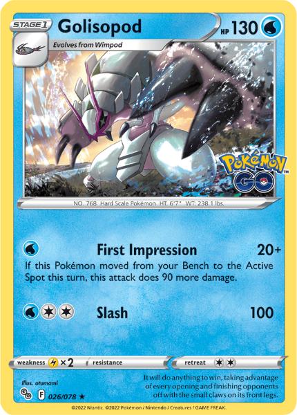 SWSH10.5 - Pokemon GO - 026/078 - Golisopod - Holo Rare Reverse