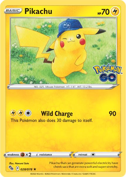 SWSH10.5 - Pokemon GO - 028/078 - Pikachu - Holo Rare Reverse