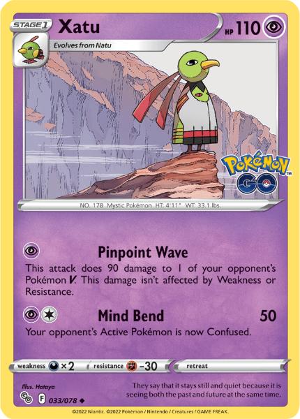 SWSH10.5 - Pokemon GO - 033/078 - Xatu - Uncommon Reverse