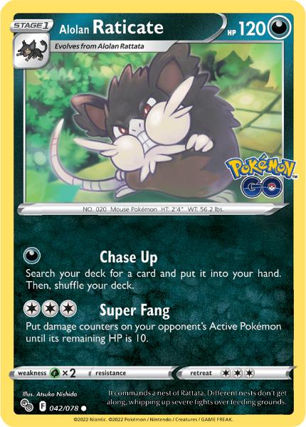 SWSH10.5 - Pokemon GO - 042/078 - Alolan Raticate - Common Reverse