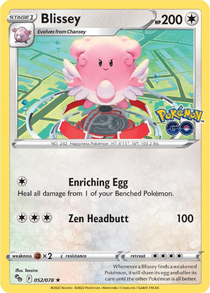 SWSH10.5 - Pokemon GO - 052/078 - Blissey - Holo Rare Reverse