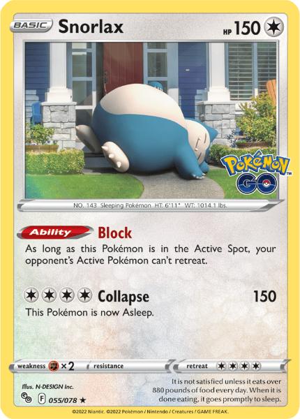 SWSH10.5 - Pokemon GO - 055/078 - Snorlax - Holo Rare Reverse