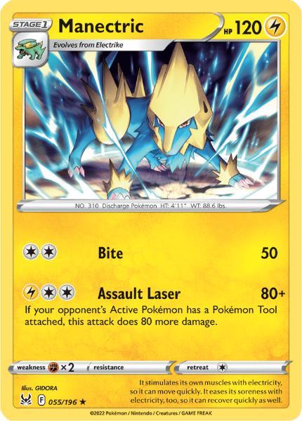 SWSH11 - Lost Origin - 055/196 - Manectric - Rare