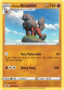 SWSH11 - Lost Origin - 084/196 - H. Arcanine – Rare [NON HOLO]