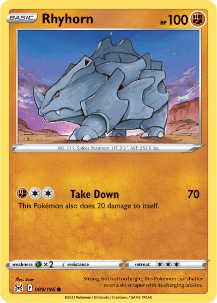 SWSH11 - Lost Origin - 089/196 - Rhyhorn - Common