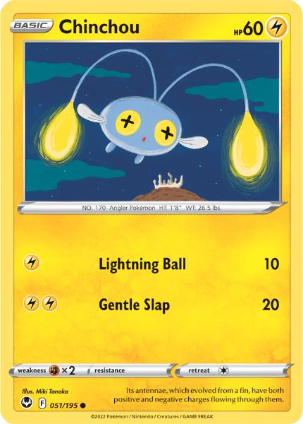 SWSH12 - Silver Tempest - 051/195 - Chinchou - Common Reverse