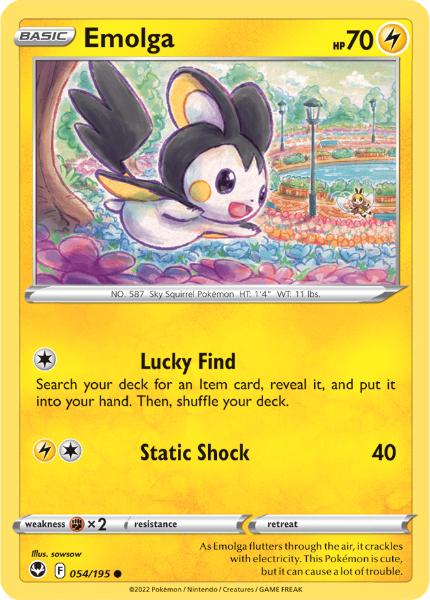 SWSH12 - Silver Tempest - 054/195 - Emolga - Common Reverse