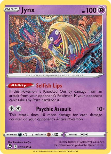 SWSH12 - Silver Tempest - 062/195 - Jynx - Uncommon Reverse