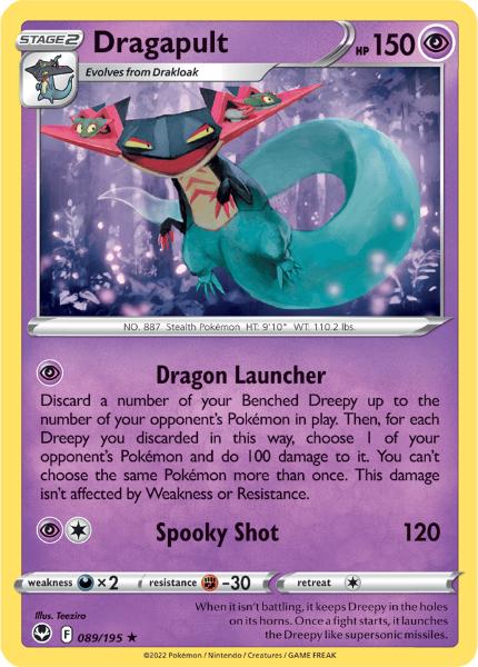 SWSH12 - Silver Tempest - 089/195 - Dragapult - Holo Rare Reverse