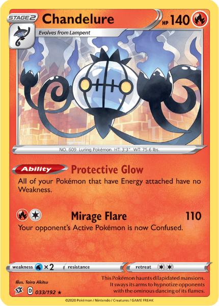 SWSH2 - Rebel Clash - 033/192 - Chandelure - Holo Rare Reverse