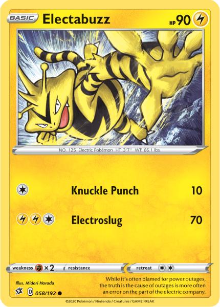 SWSH2 - Rebel Clash - 058/192 - Electabuzz - Common Reverse