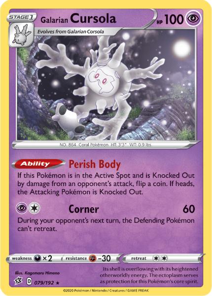 SWSH2 - Rebel Clash - 079/192 - Galarian Cursola - Holo Rare