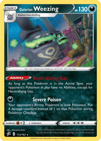 SWSH2 - Rebel Clash - 113/192 - Galarian Weezing - Holo Rare