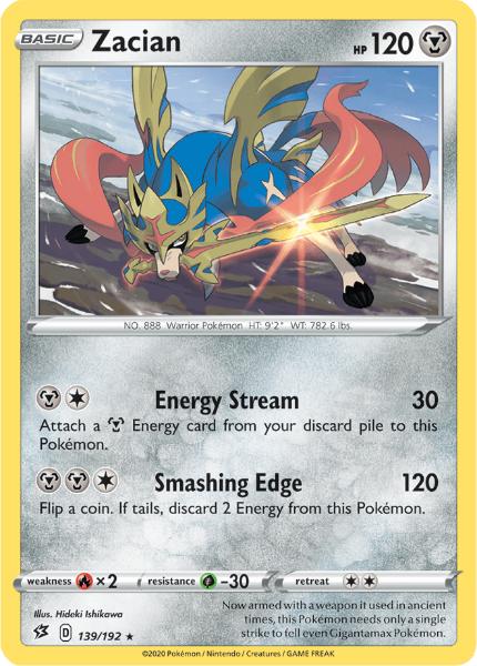 SWSH2 - Rebel Clash - 139/192 - Zacian - Rare Reverse