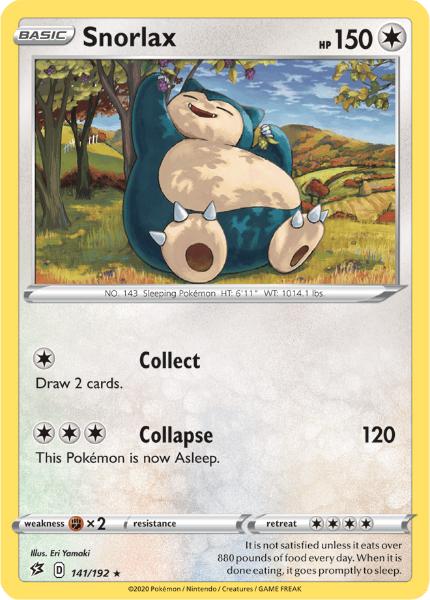 SWSH2 - Rebel Clash - 141/192 - Snorlax - Rare Reverse