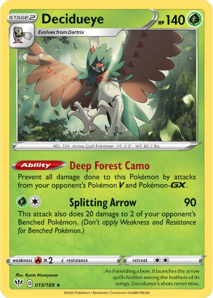 SWSH3 - Darkness Ablaze - 013/189 - Decidueye - Holo Rare