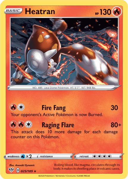 SWSH3 - Darkness Ablaze - 025/189 - Heatran - Holo Rare