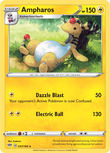 SWSH3 - Darkness Ablaze - 057/189 - Ampharos - Rare