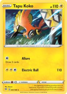 SWSH3 - Darkness Ablaze - 061/189 - Tapu Koko - Holo Rare Reverse