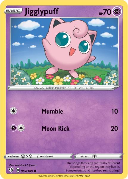 SWSH3 - Darkness Ablaze - 067/189 - Jigglypuff - Common