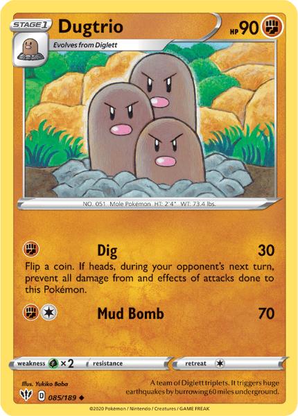 SWSH3 - Darkness Ablaze - 085/189 - Dugtrio - Uncommon