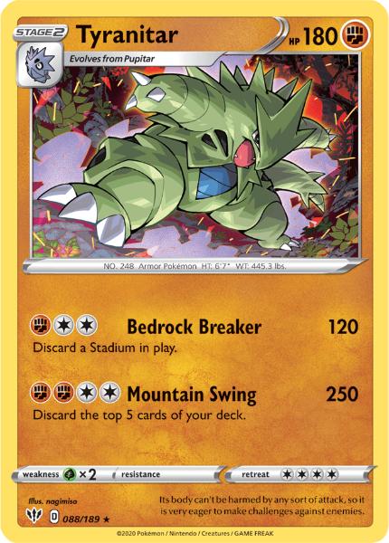 SWSH3 - Darkness Ablaze - 088/189 - Tyranitar - Holo Rare