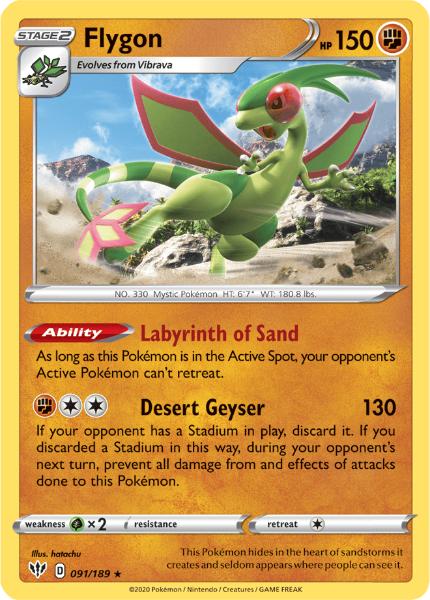 SWSH3 - Darkness Ablaze - 091/189 - Flygon - Rare