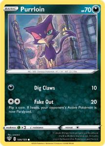 SWSH3 - Darkness Ablaze - 106/189 - Purrloin - Common Reverse