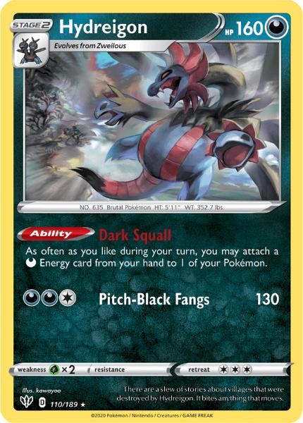 SWSH3 - Darkness Ablaze - 110/189 - Hydreigon - Rare Reverse