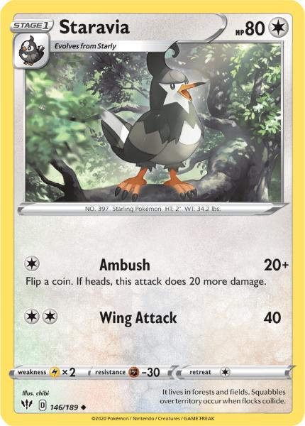 SWSH3 - Darkness Ablaze - 146/189 - Staravia - Uncommon