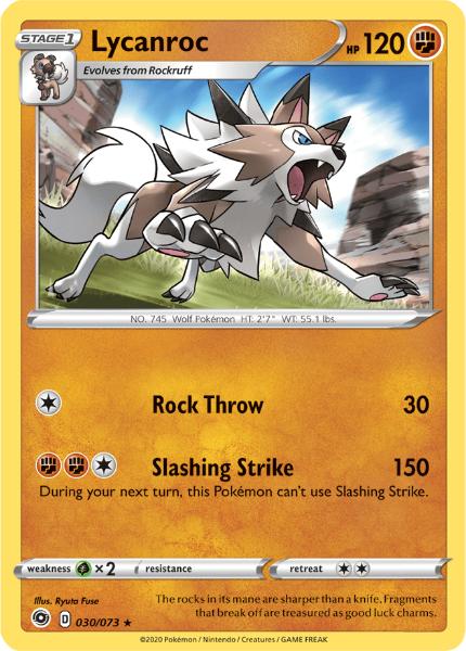 SWSH3.5 - Champions Path - 030/073 - Lycanroc - Holo Rare Reverse