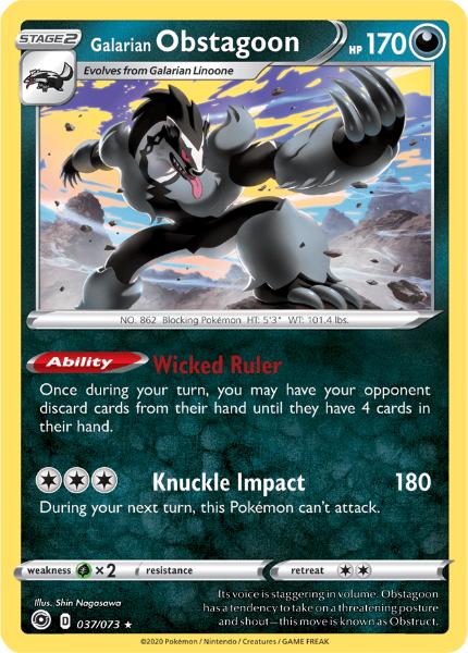 SWSH3.5 - Champions Path - 037/073 - Galarian Obstagoon - Holo Rare