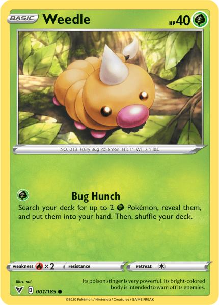 SWSH4 - Vivid Voltage - 001/185 - Weedle - Common Reverse