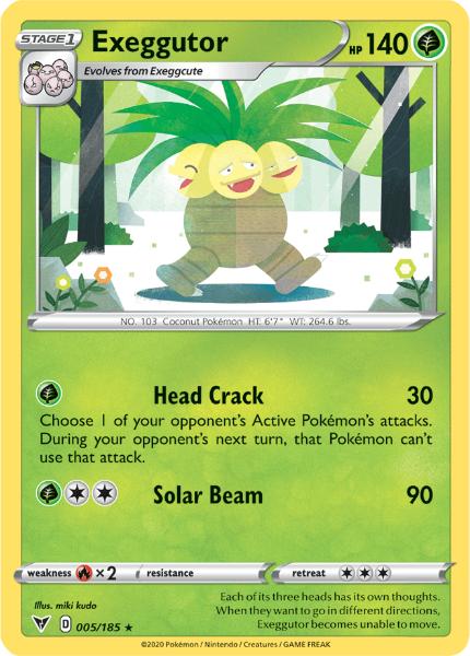 SWSH4 - Vivid Voltage - 005/185 - Exeggutor - Rare Reverse