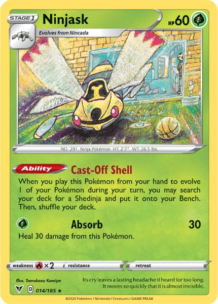 SWSH4 - Vivid Voltage - 014/185 - Ninjask - Rare Reverse