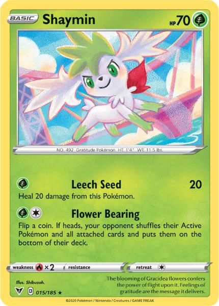 SWSH4 - Vivid Voltage - 015/185 - Shaymin - Holo Rare Reverse