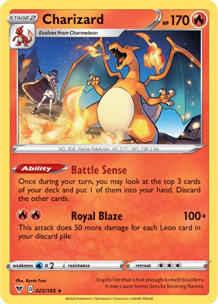 SWSH4 - Vivid Voltage - 025/185 - Charizard - Rare Reverse