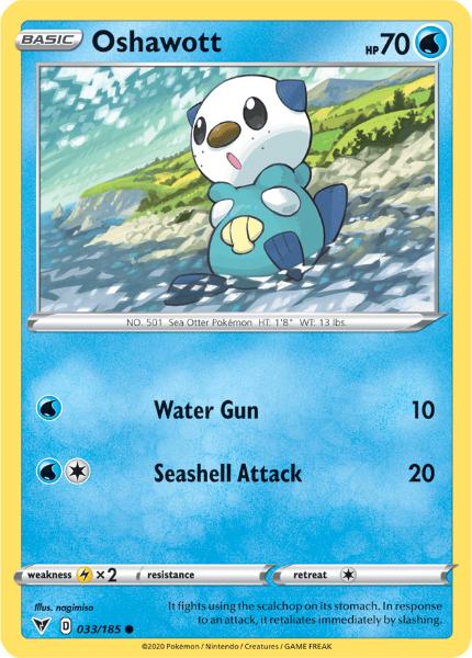 SWSH4 - Vivid Voltage - 033/185 - Oshawott - Common Reverse