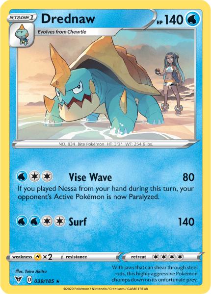 SWSH4 - Vivid Voltage - 039/185 - Drednaw - Rare Reverse