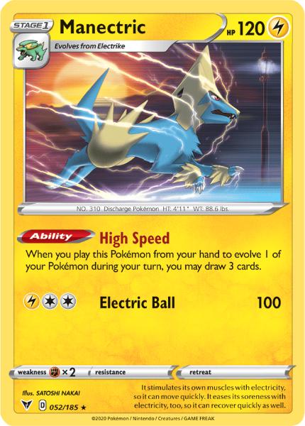 SWSH4 - Vivid Voltage - 052/185 - Manectric - Rare Reverse