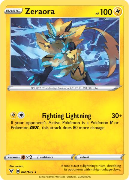 SWSH4 - Vivid Voltage - 061/185 - Zeraora - Holo Rare Reverse